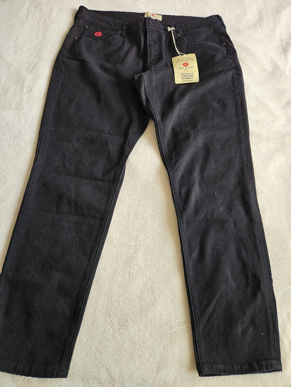 Red Jeans Black Straight-Leg Jeans